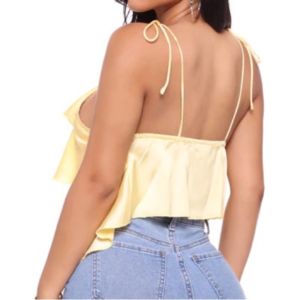 NWT Yellow Ruffle Tiered Top - Small - Picture 3 of 3